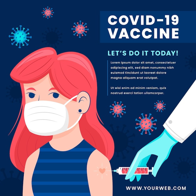 Campagne De Vaccination à Plat Avec Illustration