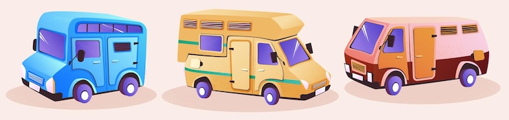 Vecteur gratuit camper pour voyages en famille et loisirs en plein air