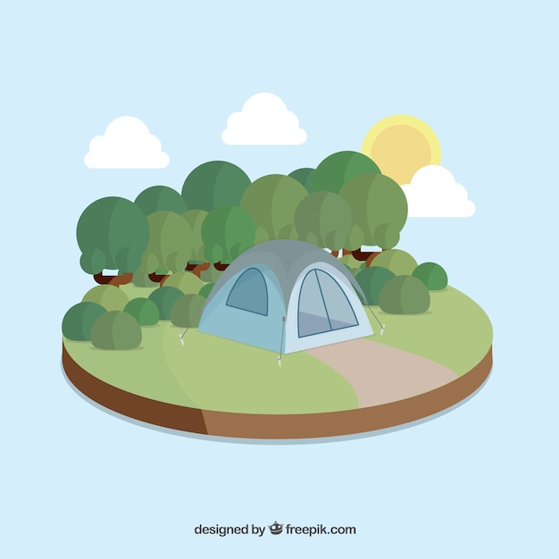 Camping tente dans la nature