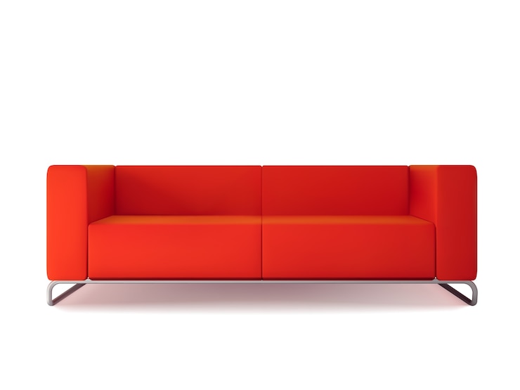 Vecteur gratuit canapé rouge isolé
