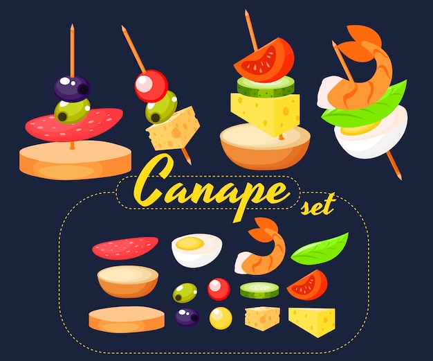 Vecteur gratuit canape set designer