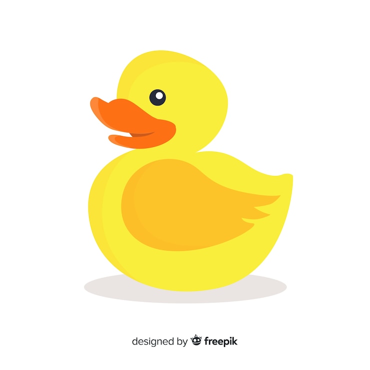 Vecteur gratuit canard en caoutchouc jaune design plat