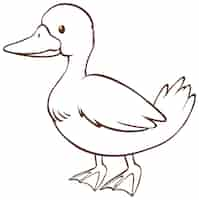 Vecteur gratuit canard dans un style simple doodle sur fond blanc