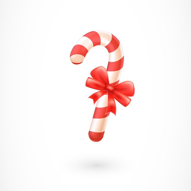 Vecteur gratuit candy cane avec bow