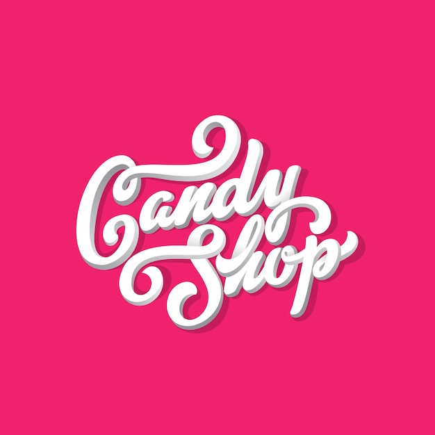 Candy Shop Lettrage Composition de design vintage calligraphique