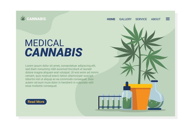 Vecteur gratuit cannabis médical - page de destination