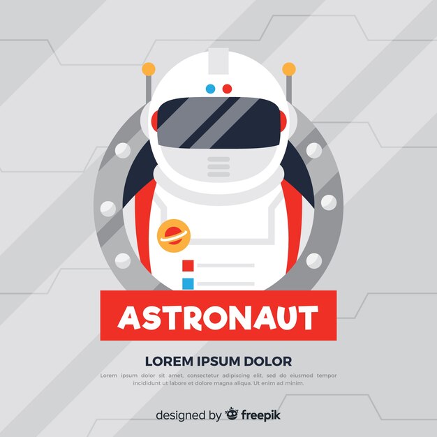 Vecteur gratuit caractère d'astronaute classique avec un design plat