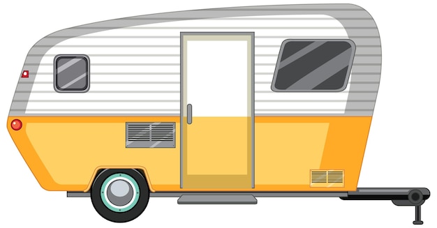 Caravane Mignonne Sur Fond Blanc