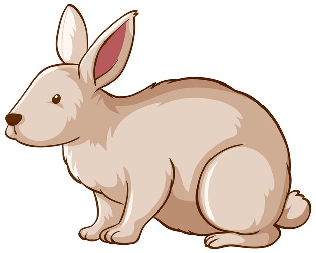 Caricature d'animaux lapin blanc sur fond blanc