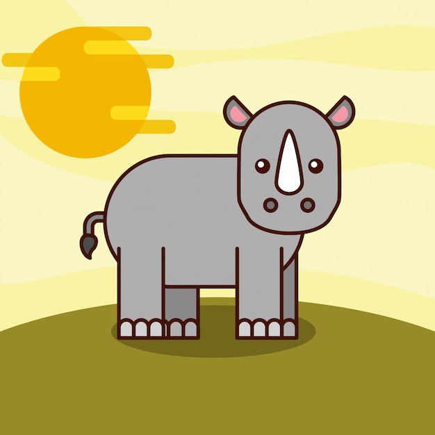 Vecteur gratuit caricature d'animaux safari