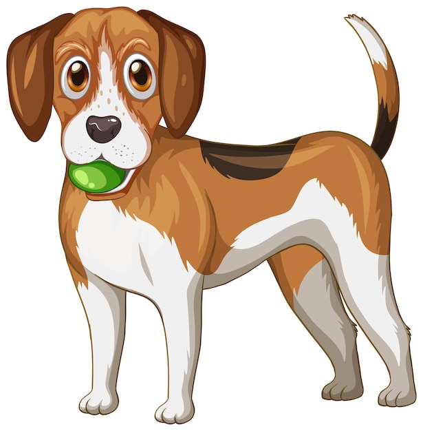 Caricature de chien Beagle sur fond blanc