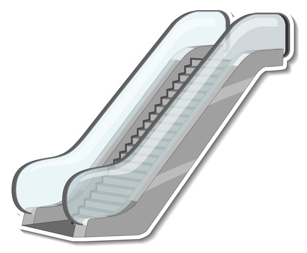 Caricature d'escalator sur fond blanc