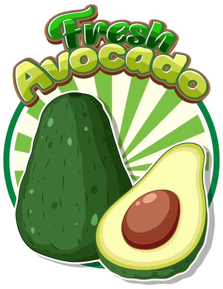 Vecteur gratuit caricature de fruits avocat isolé