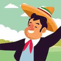 Vecteur gratuit caricature d'icône de la culture traditionnelle mexicaine