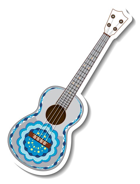 Caricature d'instrument de musique guitare mexicaine