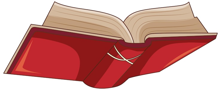 Vecteur gratuit caricature de livre ouvert rouge isolé