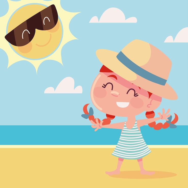 Vecteur gratuit caricature de la saison d'été