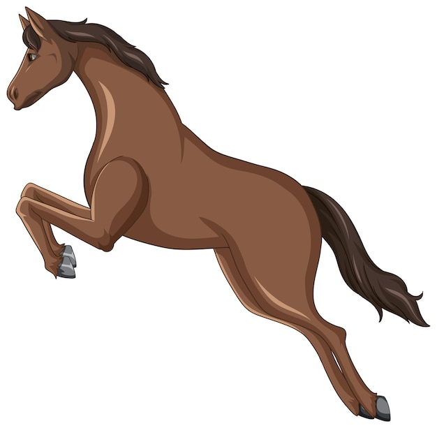 Vecteur gratuit caricature de saut de cheval brun