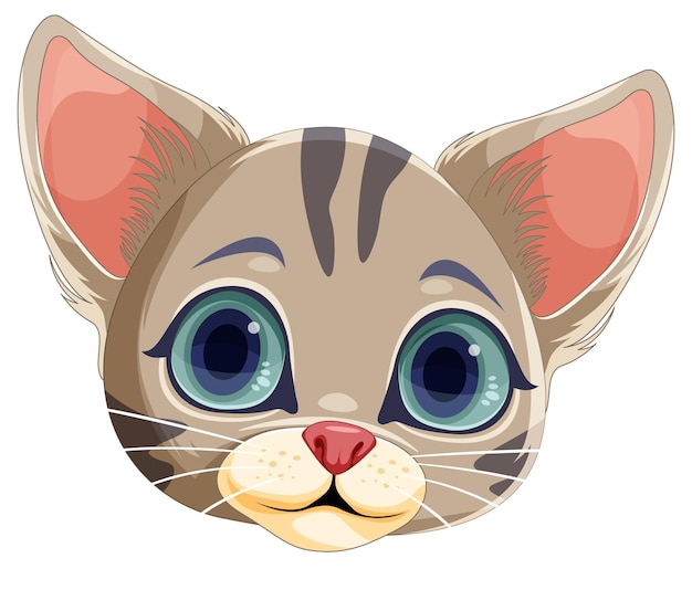 Vecteur gratuit caricature de visage de chat mignon