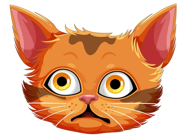 Vecteur gratuit caricature de visage de chat mignon