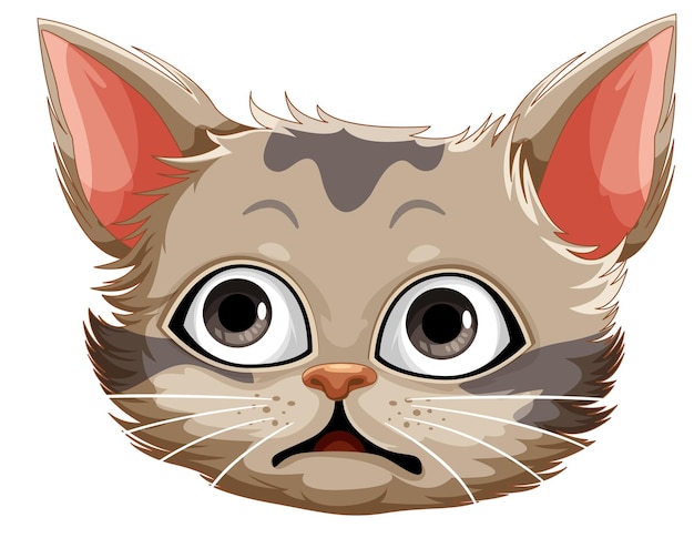 Vecteur gratuit caricature de visage de chat mignon