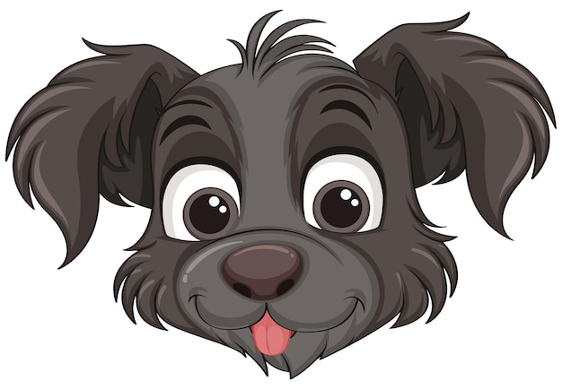 Caricature De Visage De Chien Mignon Isolé