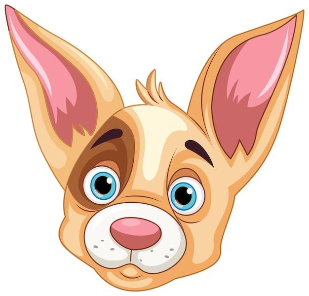 Caricature De Visage De Chien Mignon Isolé