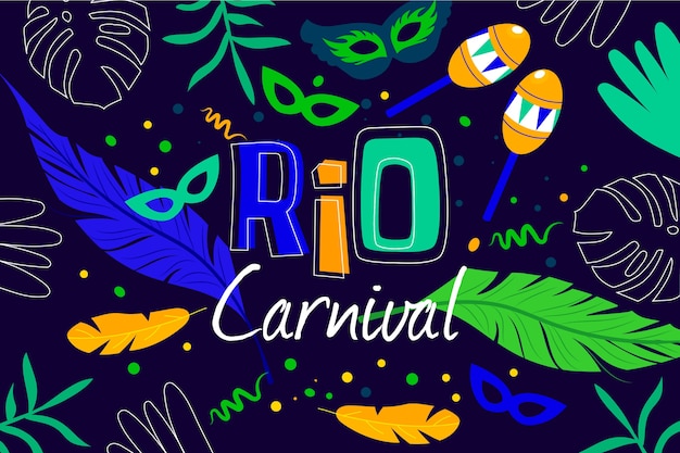 Carnaval brésilien au design plat