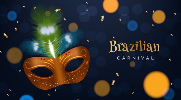 Carnaval brésilien réaliste avec effet masque et bokeh