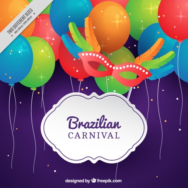 Vecteur gratuit carnaval de fond avec des ballons colorés