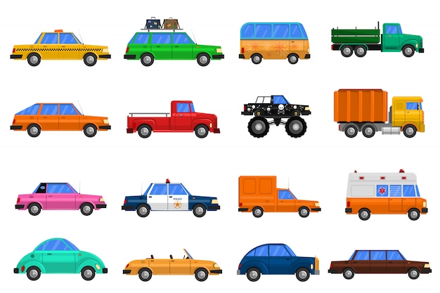 Vecteur gratuit cars icons set