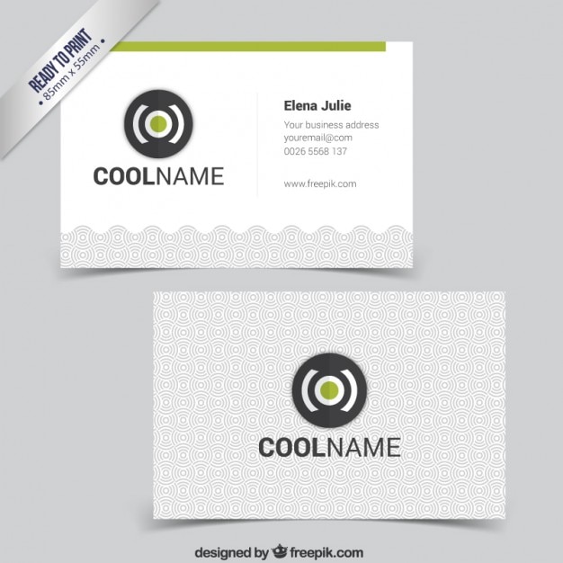 Vecteur gratuit carte d&#39;affaires avec plat de conception de logo