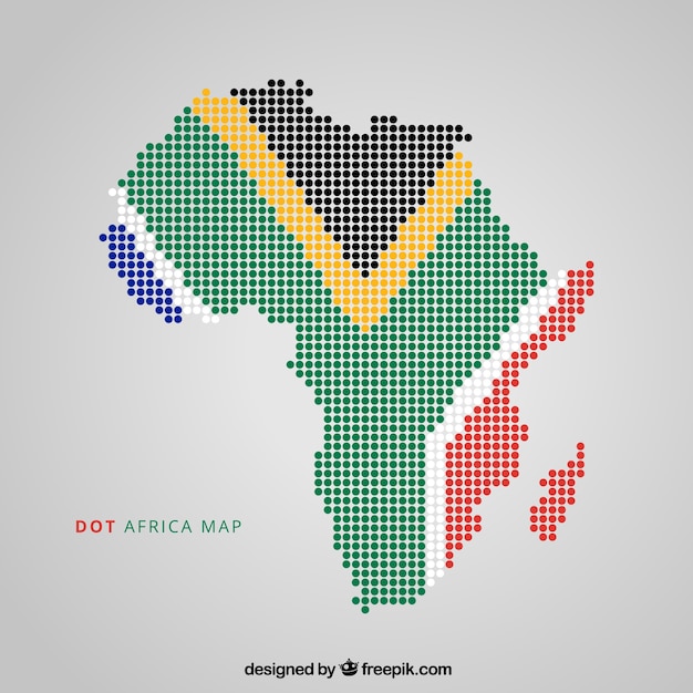 Carte De L'afrique Avec Des Points De Couleurs