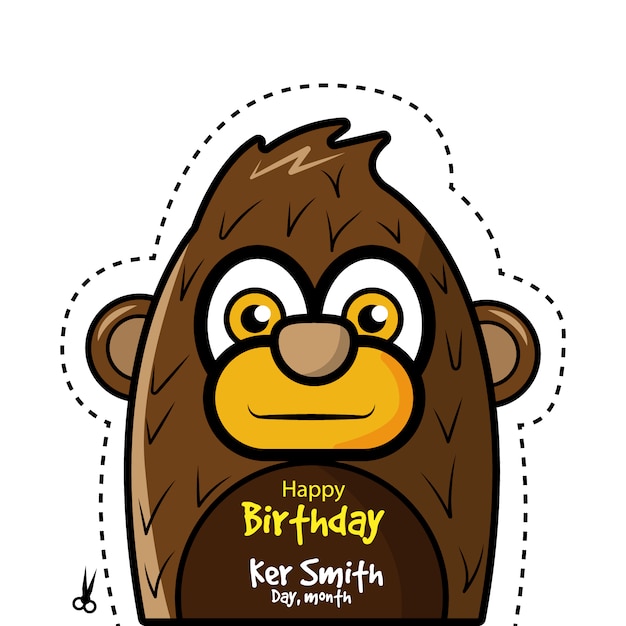 Carte D'anniversaire Avec Design De Singe