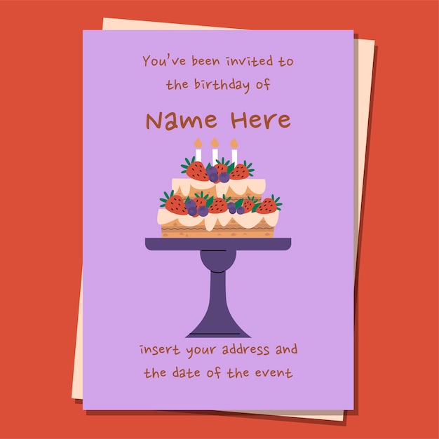 Carte D'anniversaire D'invitation