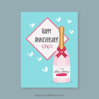 Carte D Anniversaire De Mariage Avec Bouteille De Champagne Vecteur Gratuite Carte D Anniversaire De Mariage Avec Bouteille De Champagne Vecteur Gratuite