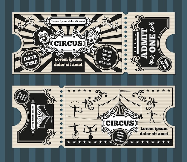 Carte D'anniversaire Avec Modèle De Billets De Cirque
