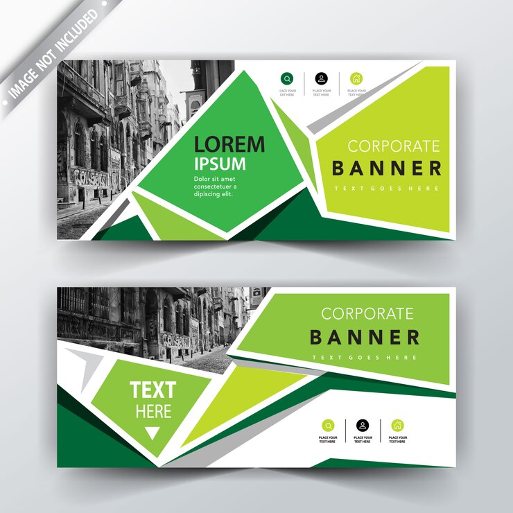 Vecteur gratuit carte de bannière de ton vert