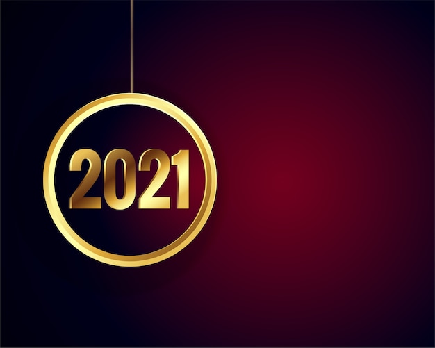 Carte de bonne année 2021 or brillant avec espace de texte