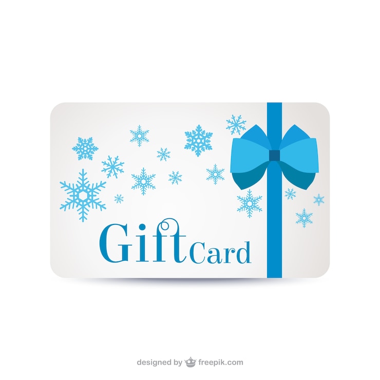 Vecteur gratuit carte cadeau de flocons de neige