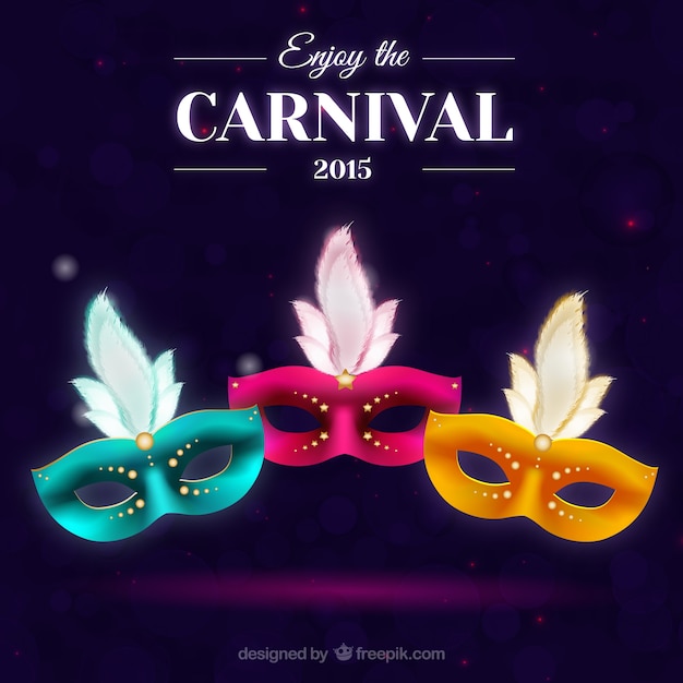 Carte Carnaval Avec Des Masques