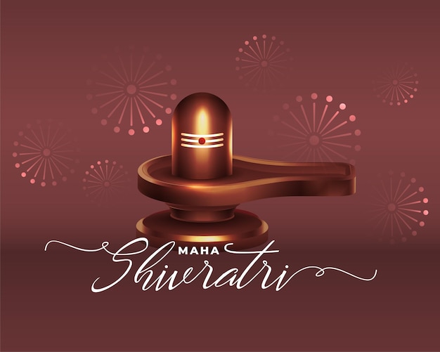 Vecteur gratuit carte de célébration happy maha shivratri avec design lord shiv shivling