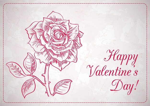 Carte CMJN Valentine avec des fleurs