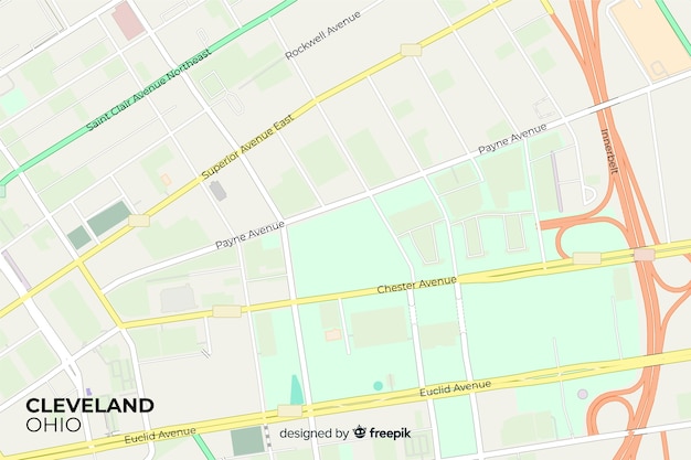 Carte Colorée Détaillée De La Ville Avec Vue Sur Les Rues