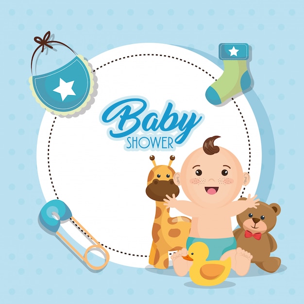 Baby Shower - Garçon Clip Art Libres De Droits, Svg, Vecteurs Et