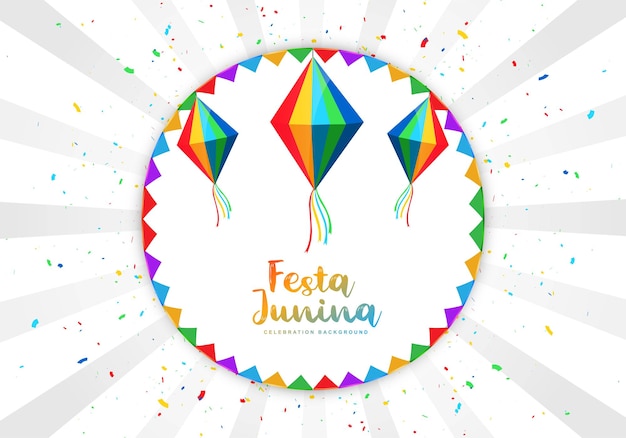 Carte Du Festival Festa Junina Brésil Sur Fond De Drapeaux De Fête Décoratifs