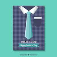 Vecteur gratuit carte du jour du père avec chemise et cravate