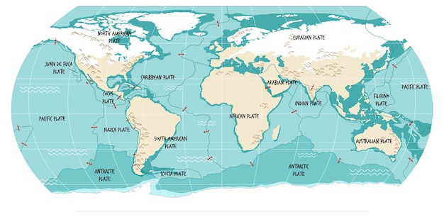 Carte Du Monde Montrant Les Limites Des Plaques Tectoniques