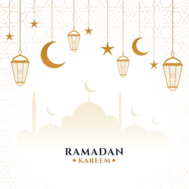 Carte De Festival Décoratif Ramadan Kareem élégant