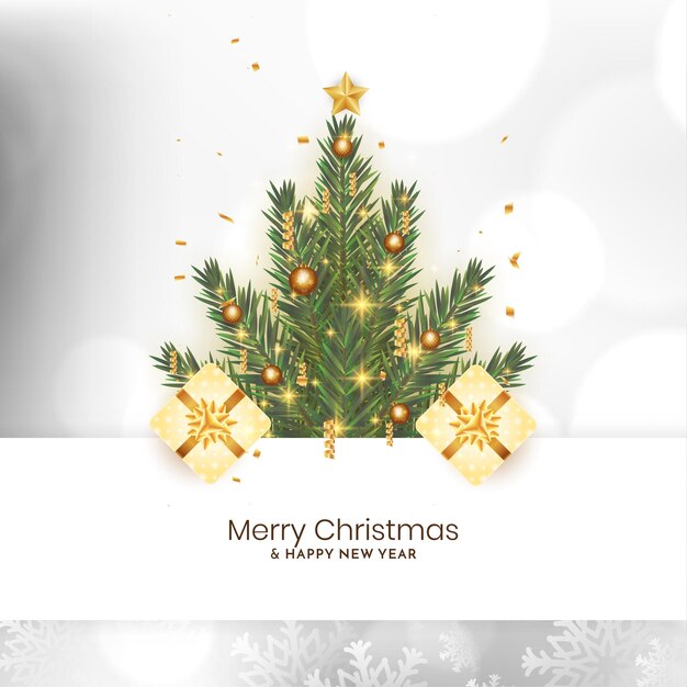 Carte de festival joyeux Noël avec vecteur de conception d'arbre de Noël décoratif
